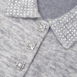 self-portrait Melange Diamante Knit Top