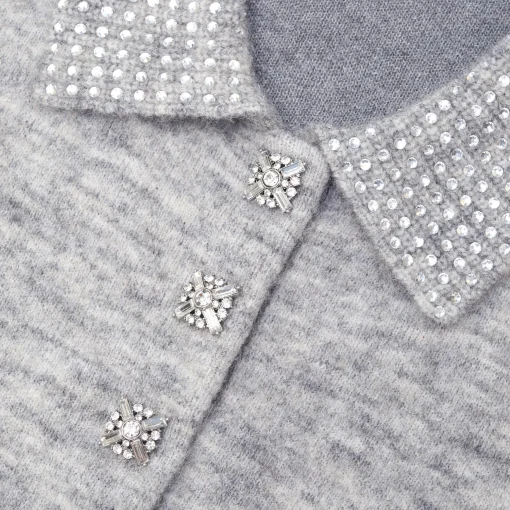 self-portrait Melange Diamante Knit Top