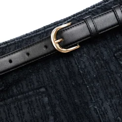 self-portrait Textured Denim Mini Skirt