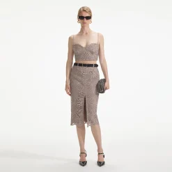 self-portrait Lace Midi Skirt