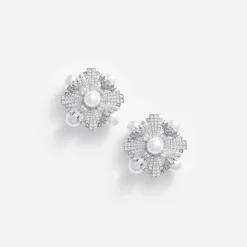 self-portrait Silver Encrusted Earrings