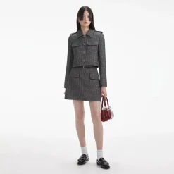 self-portrait Boucle Mini Skirt