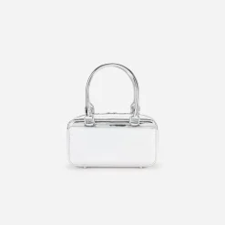 self-portrait Silver Leather Mini Tote Bag