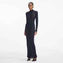 self-portrait Lurex Knit Maxi Dress