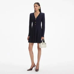self-portrait Pointelle Knit Mini Dress
