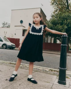 Kids self-portrait Velvet Mini Dress