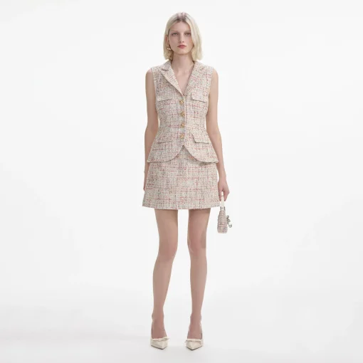 self-portrait Boucle Tailored Mini Dress