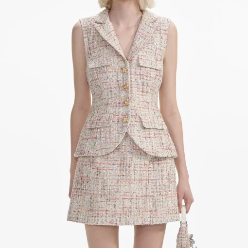 self-portrait Boucle Tailored Mini Dress