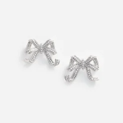 self-portrait Crystal Bow Earrings