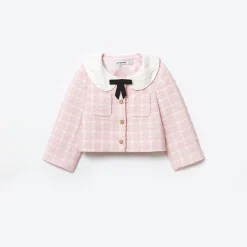 Kids self-portrait Check Boucle Jacket