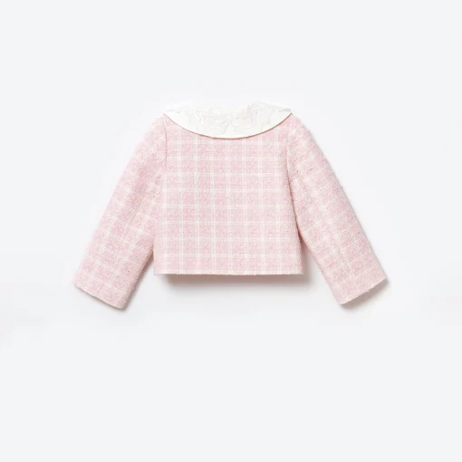 Kids self-portrait Check Boucle Jacket