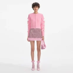 self-portrait Crystal Chainmail Mini Skirt