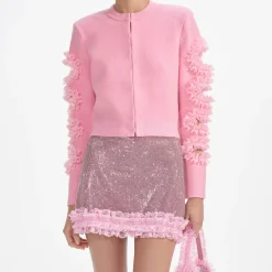 self-portrait Crystal Chainmail Mini Skirt