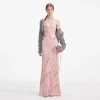 self-portrait Embellished Velvet Maxi Dress