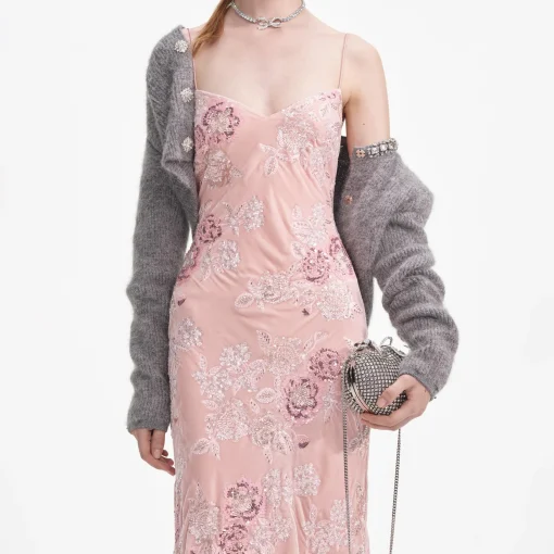 self-portrait Embellished Velvet Maxi Dress