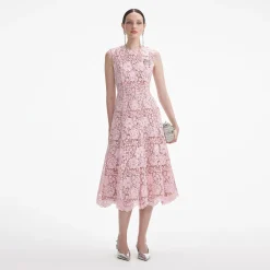 self-portrait Flower Lace Midi Dress