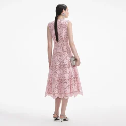 self-portrait Flower Lace Midi Dress