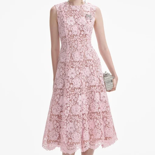 self-portrait Flower Lace Midi Dress