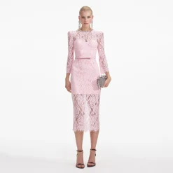 self-portrait Lace Bustier Midi Dress