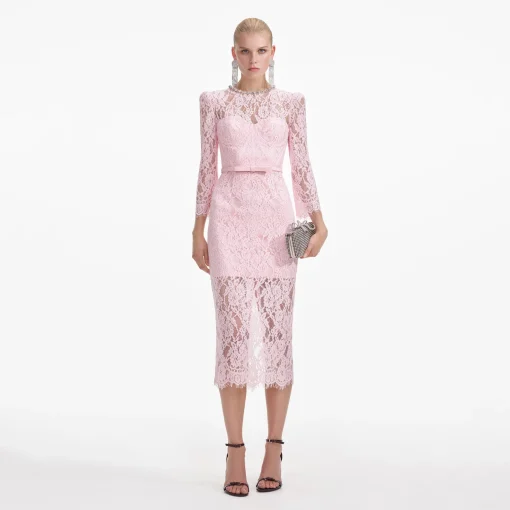 self-portrait Lace Bustier Midi Dress