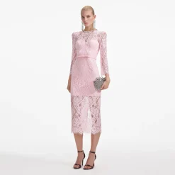 self-portrait Lace Bustier Midi Dress