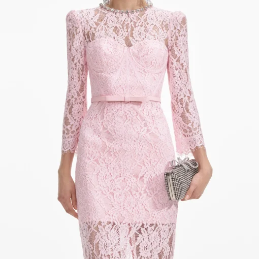 self-portrait Lace Bustier Midi Dress