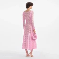 self-portrait Lace Ruffle Midi Dress