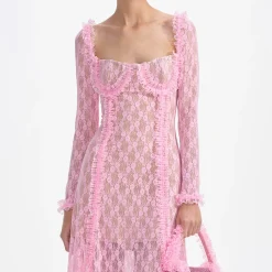 self-portrait Lace Ruffle Midi Dress