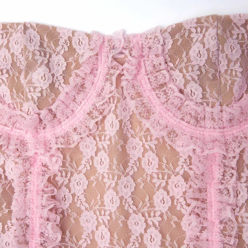 self-portrait Lace Ruffle Midi Dress