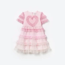Kids self-portrait Mesh Dot Mini Dress