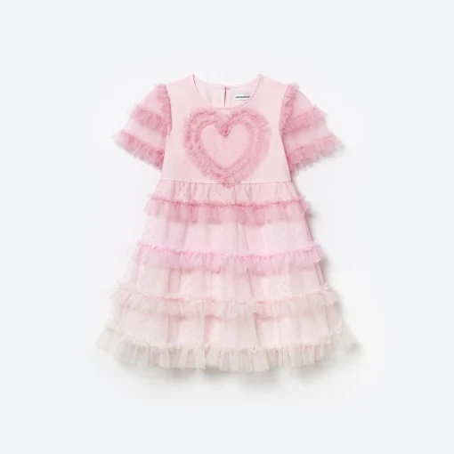 Kids self-portrait Mesh Dot Mini Dress