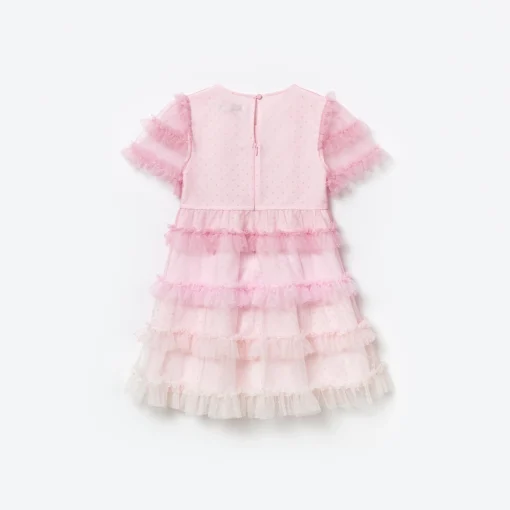 Kids self-portrait Mesh Dot Mini Dress
