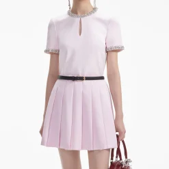 self-portrait Satin Embellished Top