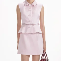 self-portrait Satin Tailored Mini Dress