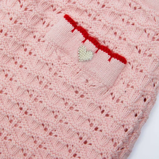 Kids self-portrait Textured Knit Heart Detail Skirt