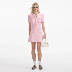 self-portrait Textured Knit Mini Dress