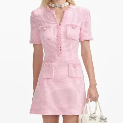 self-portrait Textured Knit Mini Dress