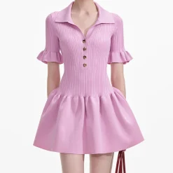 self-portrait Viscose Rib Mini Dress