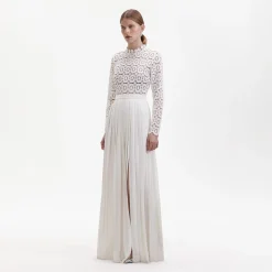 self-portrait Crochet Floral Maxi Dress