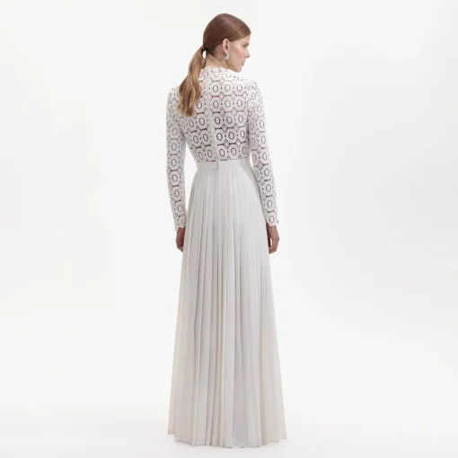 self-portrait Crochet Floral Maxi Dress