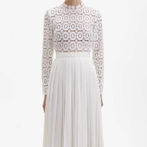 self-portrait Crochet Floral Maxi Dress