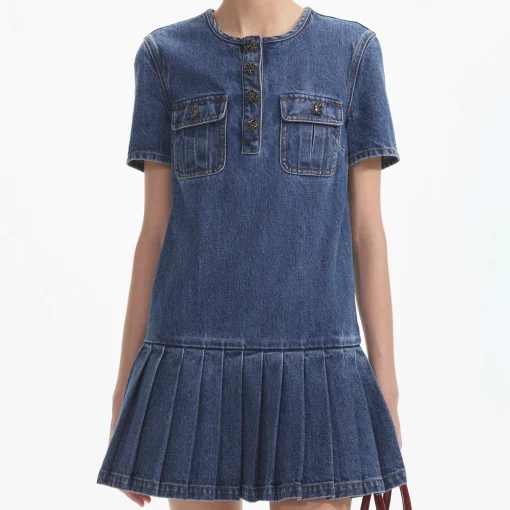 self-portrait Denim Mini Dress