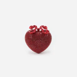 self-portrait Crystal Heart Clutch