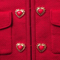 self-portrait Knit Heart Buttoned Cardigan