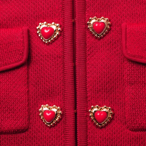self-portrait Knit Heart Buttoned Cardigan