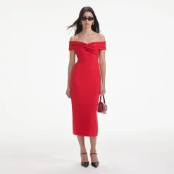 self-portrait Off Shoulder Midi Dress