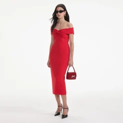 self-portrait Off Shoulder Midi Dress
