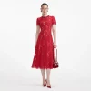 self-portrait Sequin Lace Midi Dress