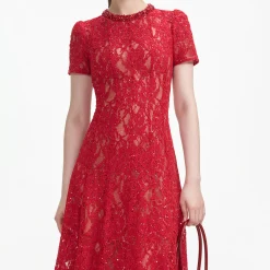 self-portrait Sequin Lace Midi Dress