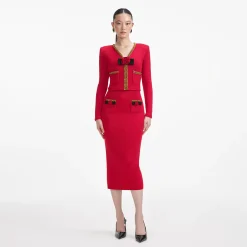 self-portrait Textu Knit Corsage Cardigan